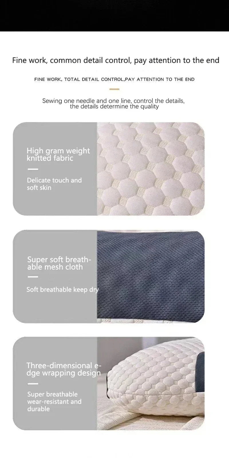 1PC NEW Neck Pillow Help Sleep Protect The Neck Cervical Orthopedic Soybean Fiber Massage Household SPA Pillow For Sleeping