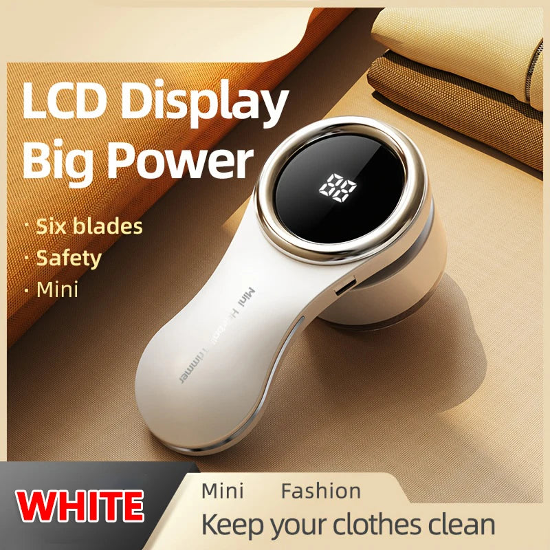 Electric Lint Remover LCD Display USB Rechargeable Fabric Shaver Portable Clothes Fuzz Remover Household Hair Balls Tool