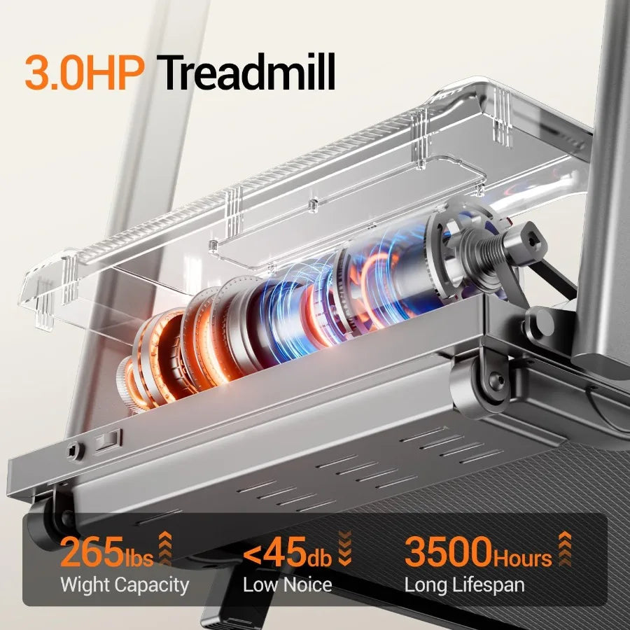 12 Incline Treadmill with Handle 3-in-1 Portable Treadmills for Home and Office Foldable Treadmills with 300 Lbs Weight Capacit
