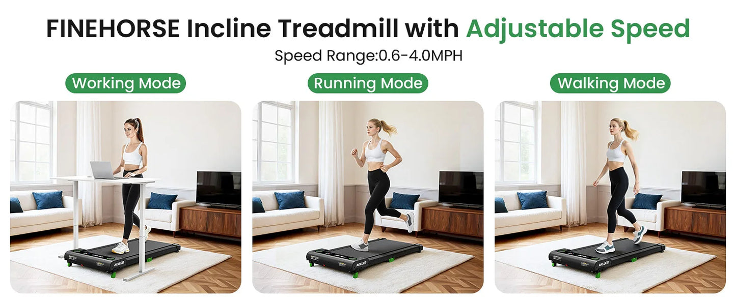 AKELU 4-in-1 Home/Office 2.5 HP Walking Treadmill,Walking Pad with Incline Under Desk Treadmill,with Remote Control  LED Display