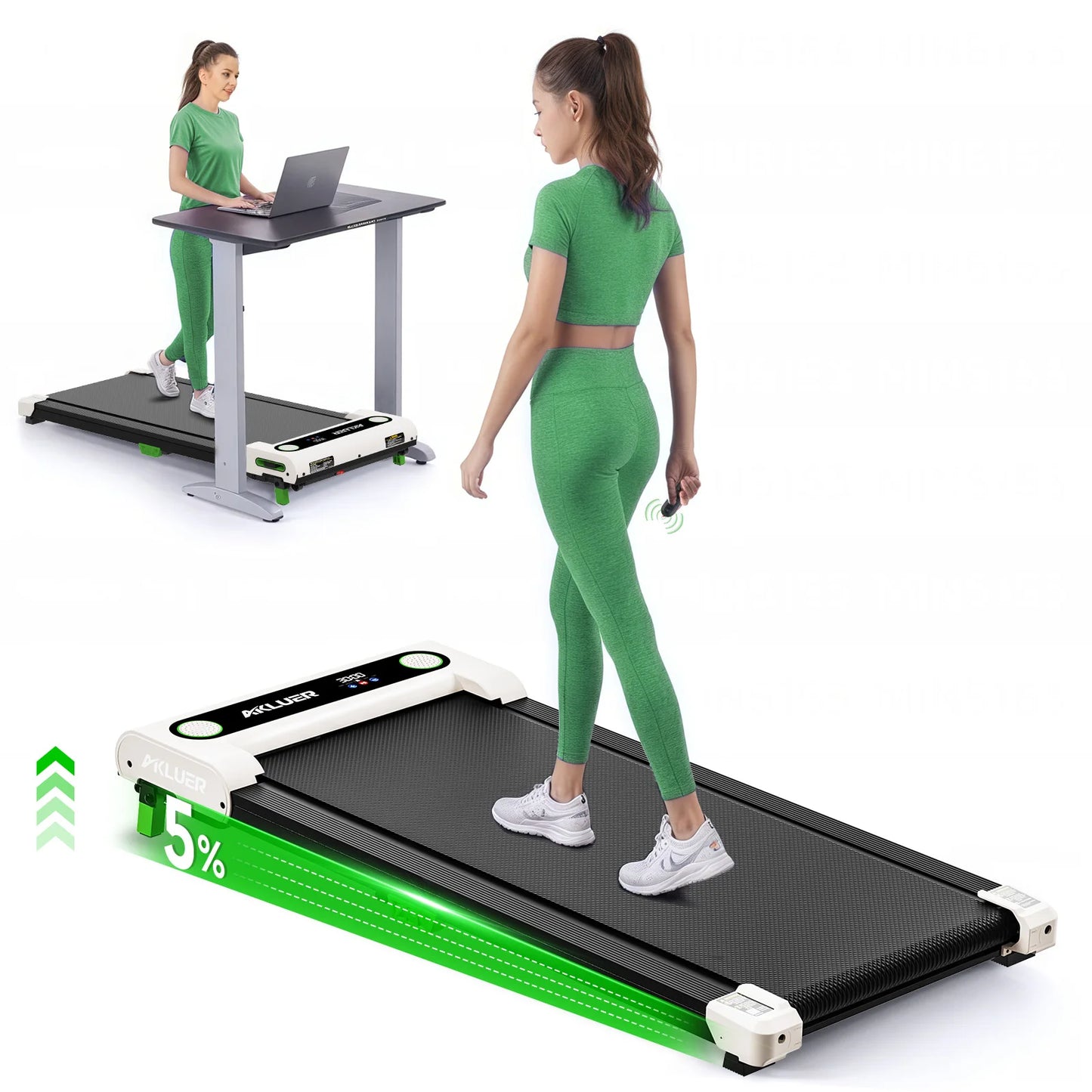 AKELU 4-in-1 Home/Office 2.5 HP Walking Treadmill,Walking Pad with Incline Under Desk Treadmill,with Remote Control  LED Display
