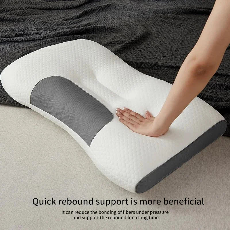 1PC NEW Neck Pillow Help Sleep Protect The Neck Cervical Orthopedic Soybean Fiber Massage Household SPA Pillow For Sleeping