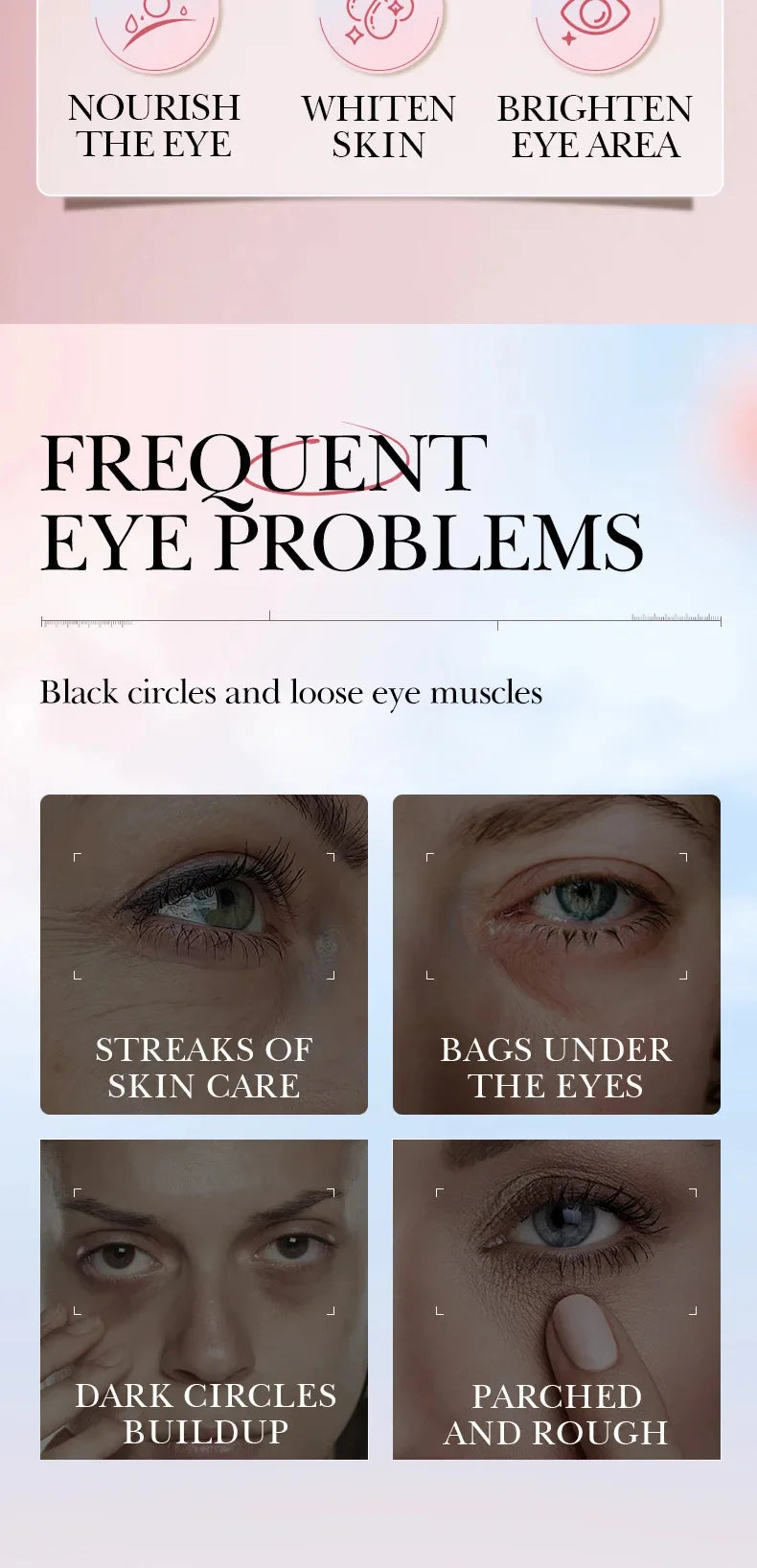 Instant Eye Bag Removal Cream Collagen Anti-Wrinkle Firming Skin Fade Fine Lines Anti Dark Circle Puffiness Brighten Eye Care