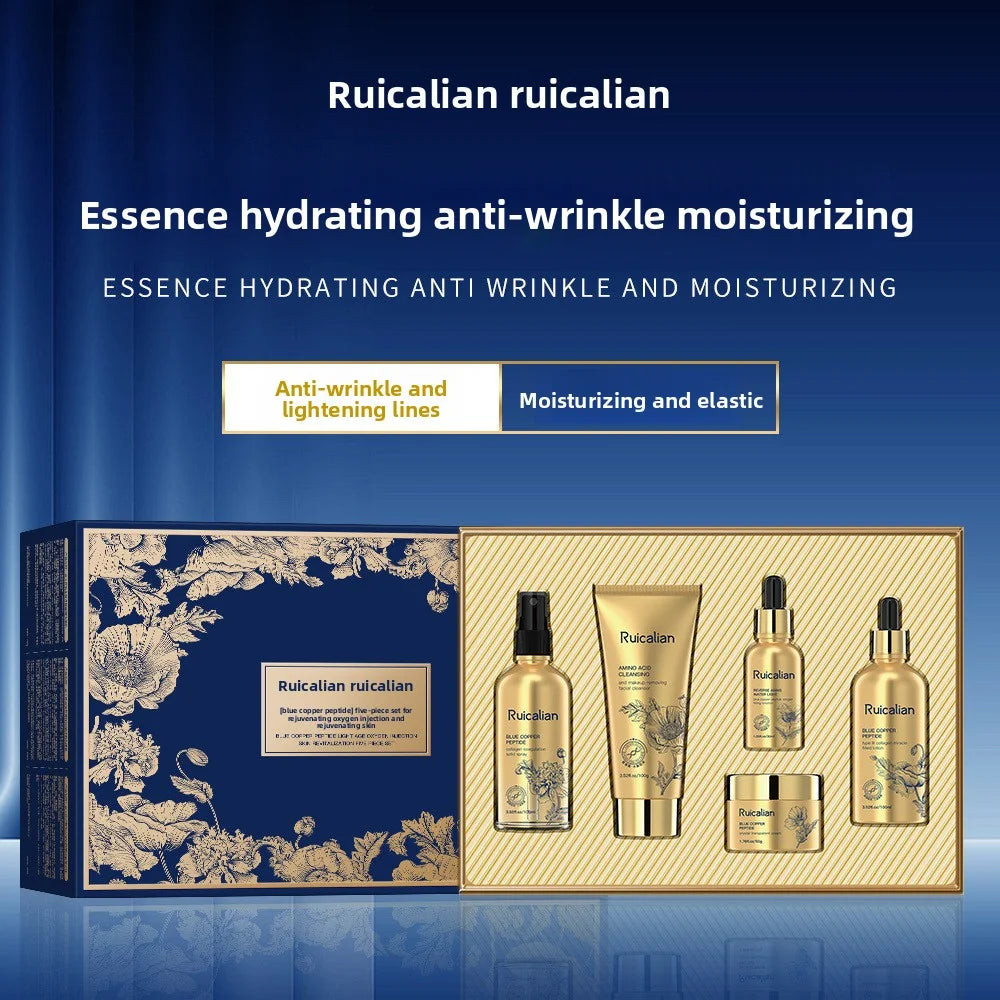 Blue copper peptide Anti-wrinkle Skin Care Set Deep Cleansing, Facial Balance, Oil Control and Moisturizing Facial care set