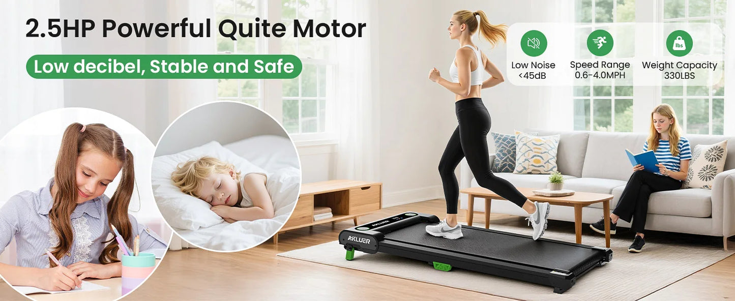 AKELU 4-in-1 Home/Office 2.5 HP Walking Treadmill,Walking Pad with Incline Under Desk Treadmill,with Remote Control  LED Display