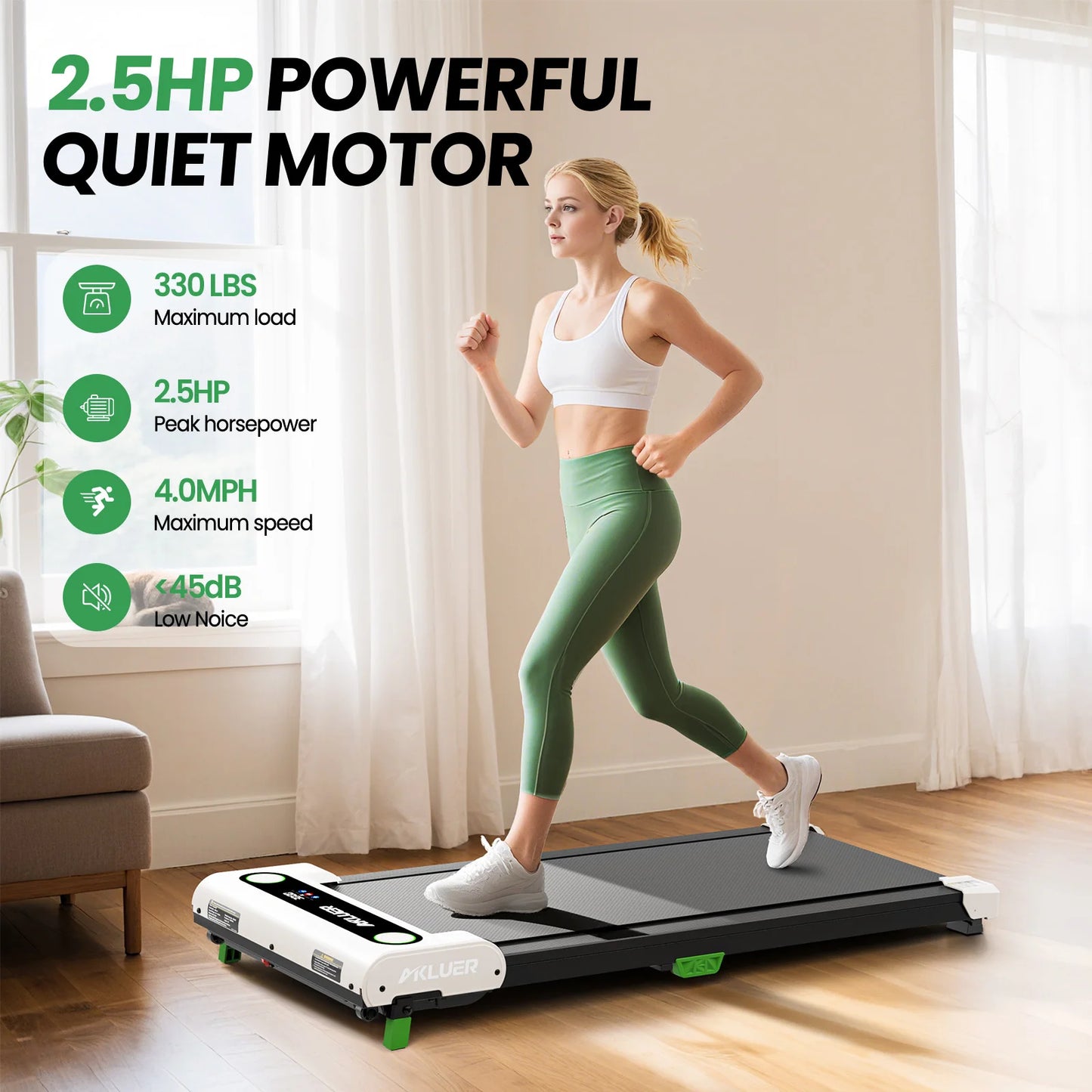 AKELU 4-in-1 Home/Office 2.5 HP Walking Treadmill,Walking Pad with Incline Under Desk Treadmill,with Remote Control  LED Display