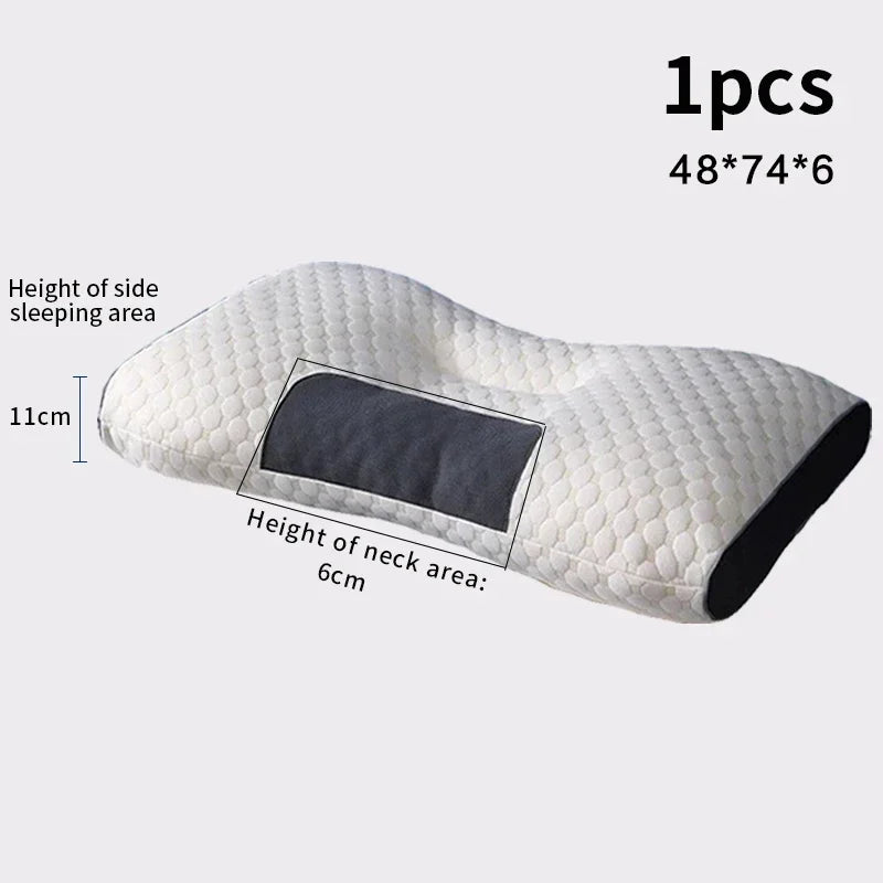 1PC NEW Neck Pillow Help Sleep Protect The Neck Cervical Orthopedic Soybean Fiber Massage Household SPA Pillow For Sleeping