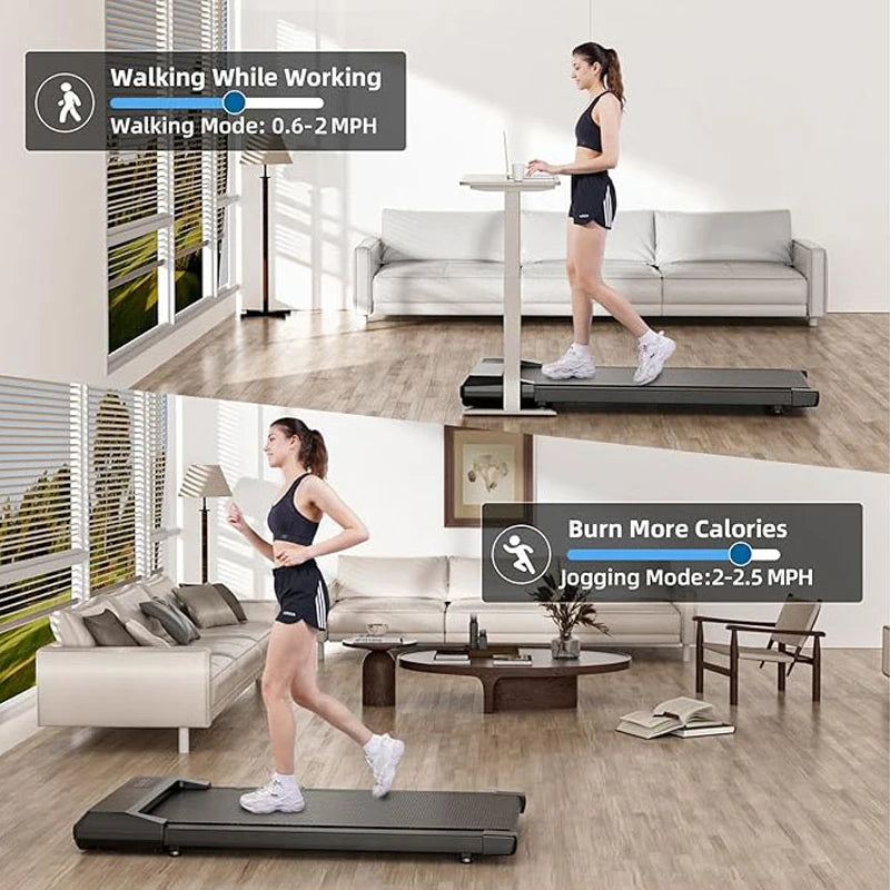 Under Desk Treadmill 39.3inch Walking Pad Treadmill 350lbs Capacity 2.4HP Portable Treadmills for Home Compact Treadmill Mini
