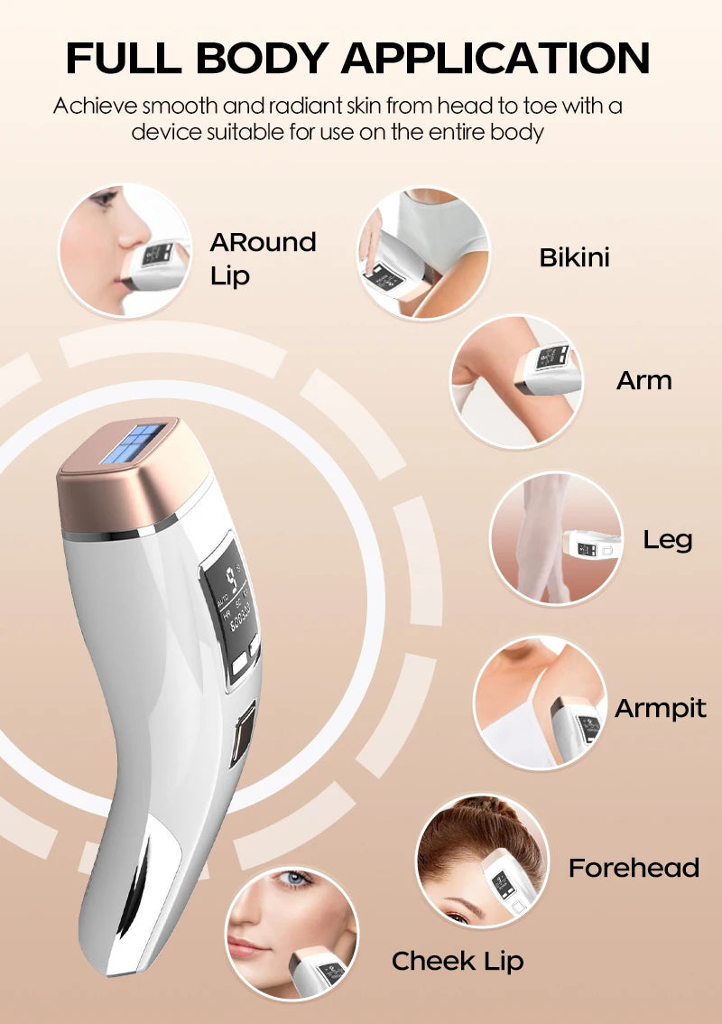 Vancostar 4in1 Laser Hair Removal IPL Epilator 999000 Flash Cooling Acne Treatment Rejuvenation Device for Home Bikini Trimmer