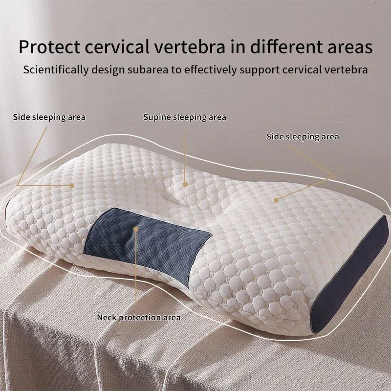 1PC NEW Neck Pillow Help Sleep Protect The Neck Cervical Orthopedic Soybean Fiber Massage Household SPA Pillow For Sleeping