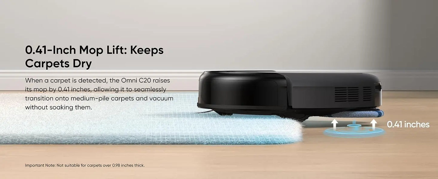 Eufy C20 Omni Robot Vacuum Cleaner Mop Combo Self-Emptying Auto Wash Dry Powerful Suction All-in-One Design Home Floor Low Noise