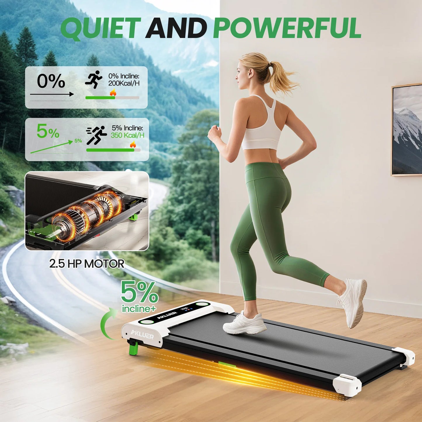 AKELU 4-in-1 Home/Office 2.5 HP Walking Treadmill,Walking Pad with Incline Under Desk Treadmill,with Remote Control  LED Display