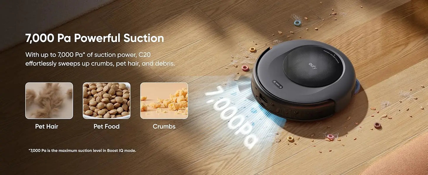 Eufy C20 Omni Robot Vacuum Cleaner Mop Combo Self-Emptying Auto Wash Dry Powerful Suction All-in-One Design Home Floor Low Noise