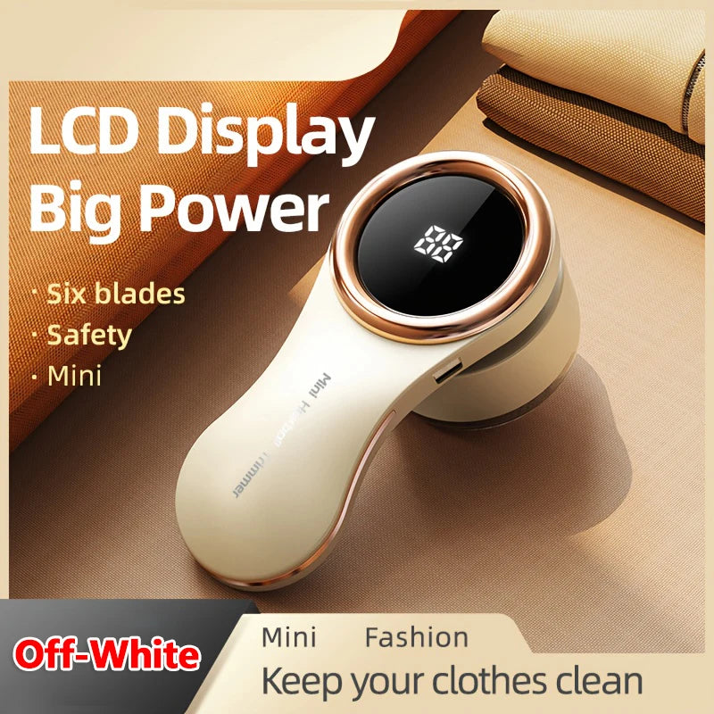 Electric Lint Remover LCD Display USB Rechargeable Fabric Shaver Portable Clothes Fuzz Remover Household Hair Balls Tool