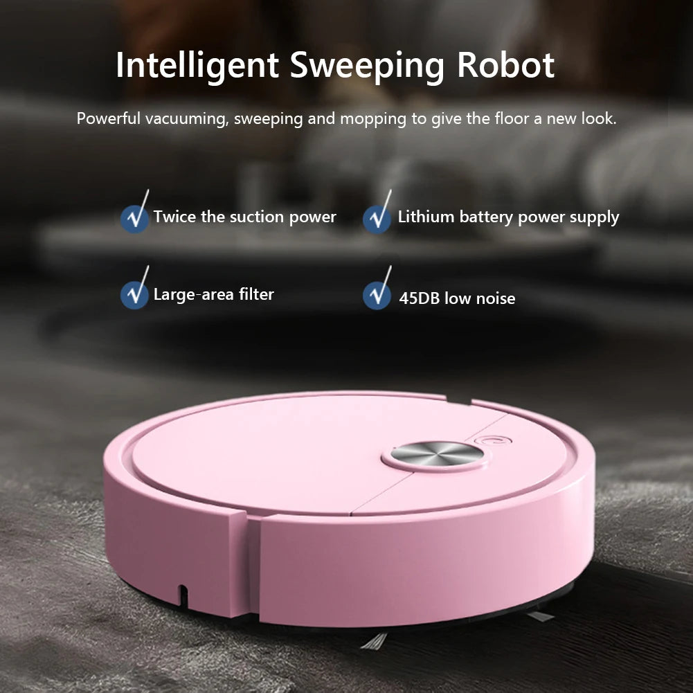 3 In 1 Smart Sweeping Robot Vacuum Cleaner Mopping Wireless Dragging Cleaning Sweep Floor for Home Office Hair Stubborn Dirt