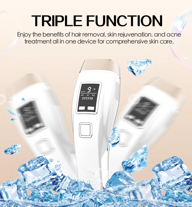 Vancostar 4in1 Laser Hair Removal IPL Epilator 999000 Flash Cooling Acne Treatment Rejuvenation Device for Home Bikini Trimmer