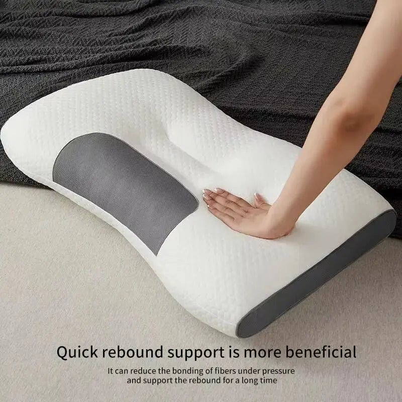 1PC NEW Neck Pillow Help Sleep Protect The Neck Cervical Orthopedic Soybean Fiber Massage Household SPA Pillow For Sleeping
