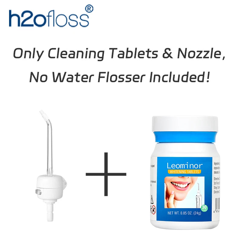 H2ofloss Oral Irrigator Water Flosser 140PSI High Pressure Water-Proof Design 300ml 5 Modes 5 Nozzles for Dental Cleaning